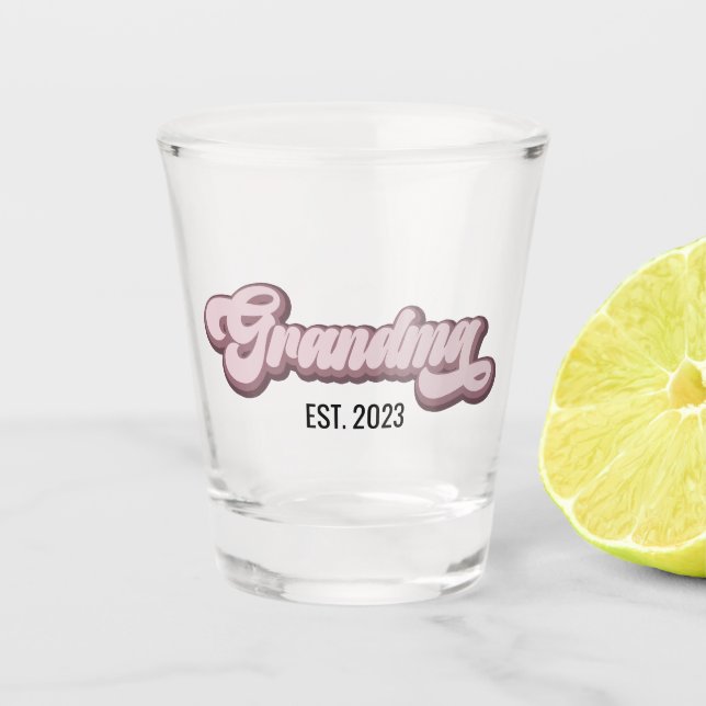 Vaso De Chupito Año Personalizado de la abuela Purple Lavender (Anverso)