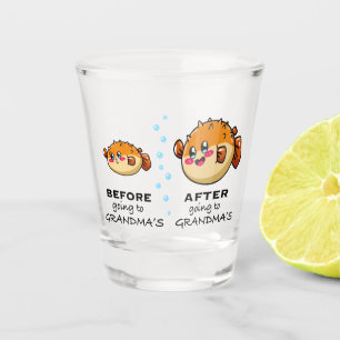Vaso De Chupito Antes y después de ir a la abuela Funny Nana