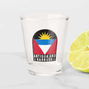 Vaso De Chupito Antigua y Barbuda Bandera Emblem Molestias Vintage