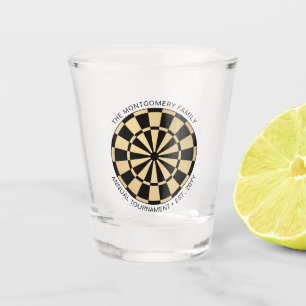 Vaso De Chupito Apellido de familia personalizado oro negro