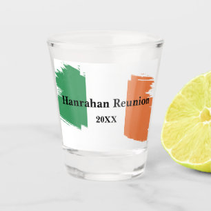 Vaso De Chupito Apellido irlandés Personalizado Bandera Colores Re