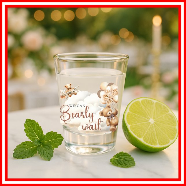 Vaso De Chupito Apenas Podemos Esperar Cumpleaños del Bebe Cub Bro (Subido por el creador)
