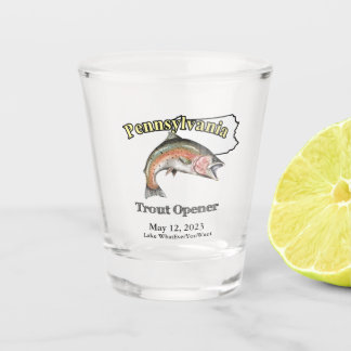 Vaso De Chupito Apertura de la trucha del lago personalizado/fecha