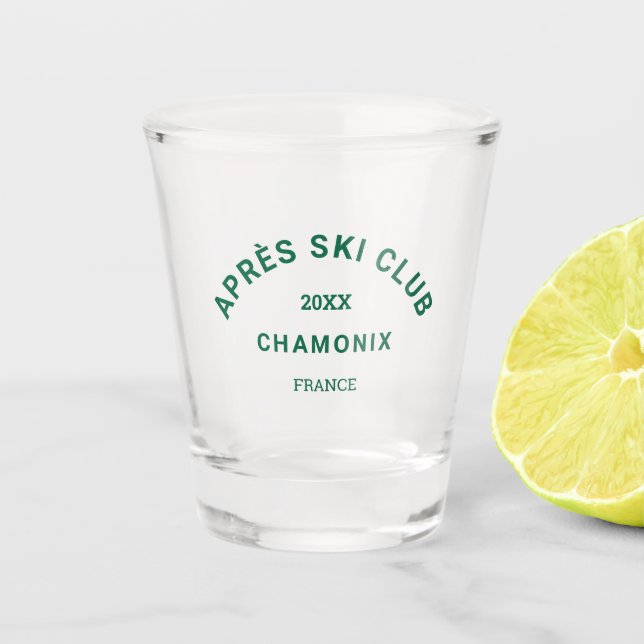 Vaso De Chupito Après Ski Club Winter Green Ski Resort Crest (Anverso)