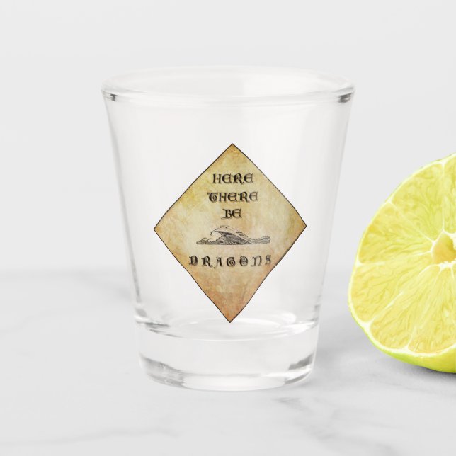 Vaso De Chupito Aquí Hay Dragones (Anverso)