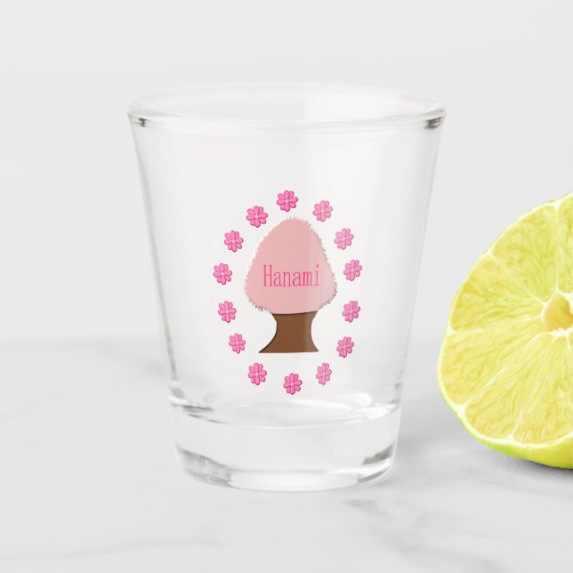 Vaso De Chupito Árbol de cerezas japonés Hanami (Anverso)