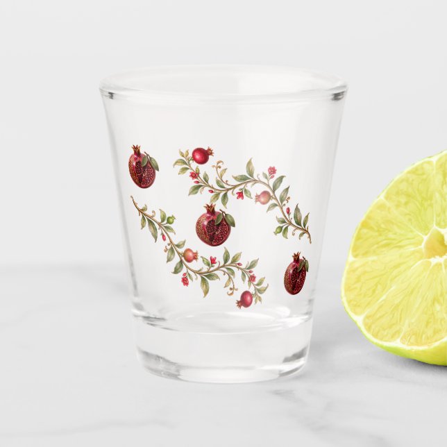 Vaso De Chupito Árbol de Granada Persa Arte de Pared | Botánico de (Anverso)