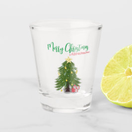 Vaso De Chupito Árbol de Navidad con presente rojo