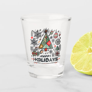 Vaso De Chupito Árbol de Navidad Geométrico Feliz Fiesta de Fiesta