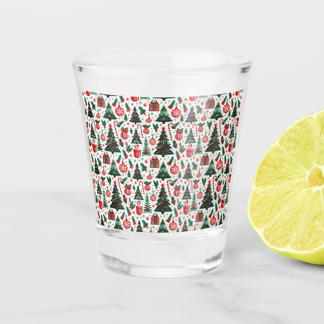 Vaso De Chupito Árbol de Navidad, regalos, caramelos (Anverso)