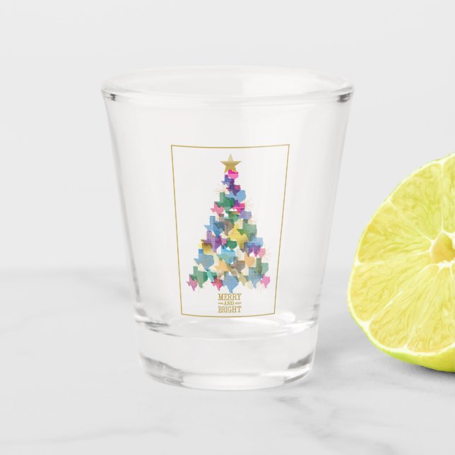 Vaso De Chupito Árbol de Navidad Rústico de Texas (Anverso)