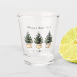 Vaso De Chupito Árboles de Navidad rústicos mínimos
