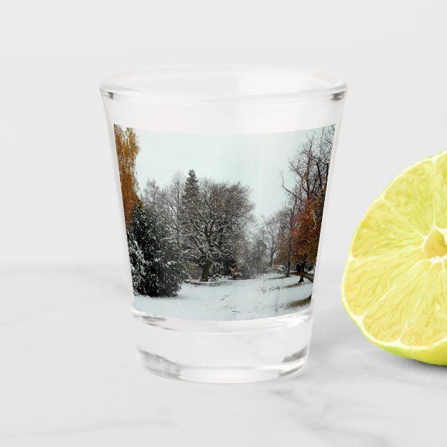 Vaso De Chupito Árboles de noviembre (Anverso)