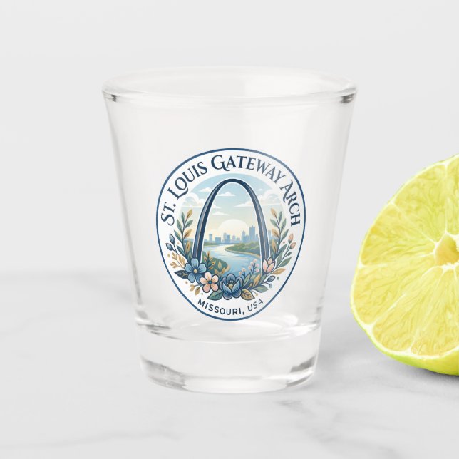 Vaso De Chupito Arco Gateway de St. Louis Missouri (Anverso)