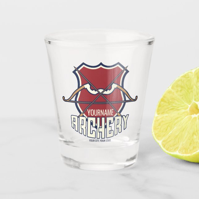 Vaso De Chupito Arco recurvo de deportes de tiro con arco personal (Anverso)