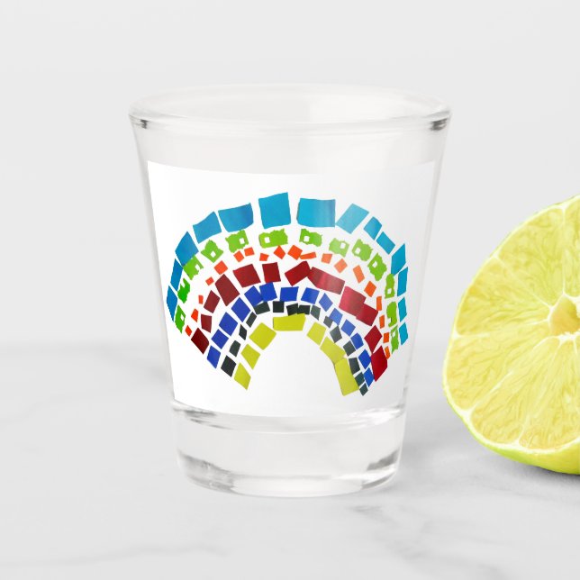 Vaso De Chupito Arcoiris de papel (Anverso)