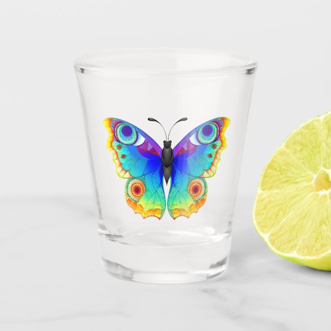 Vaso De Chupito Arcoiris mariposa Peacock Eye (Anverso)
