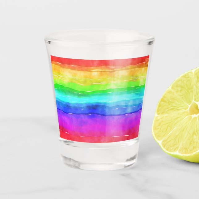 Vaso De Chupito Arcoiris pintado (Anverso)