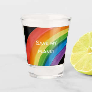Vaso De Chupito ARCOÍRIS Salva mi planeta (personalizable)
