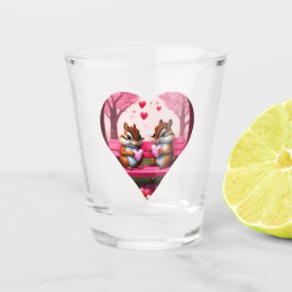Vaso De Chupito Ardillas dulces y corazones de caramelo