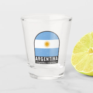 Vaso De Chupito Argentina Bandera Emblem Molestias Vintage