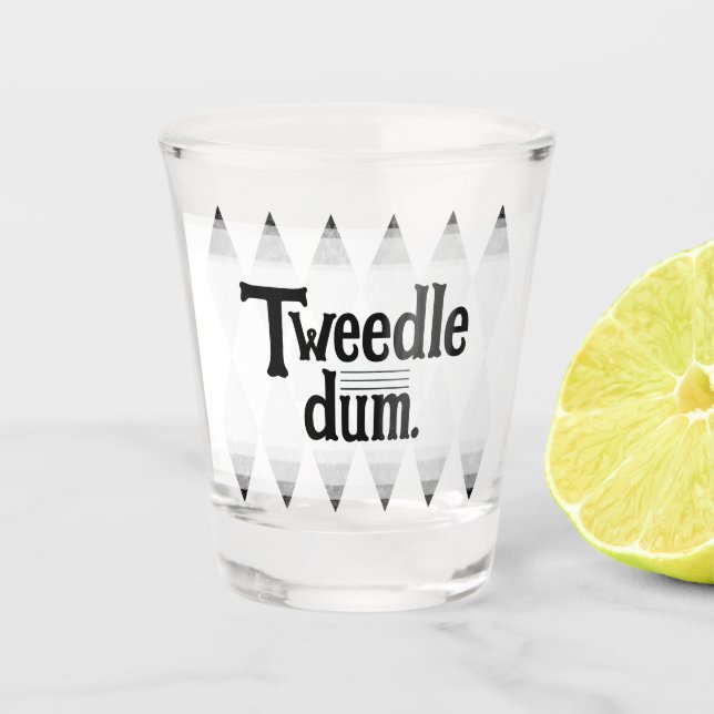 Vaso De Chupito argyle diamante de soltera TWEEDLE DUM (Anverso)