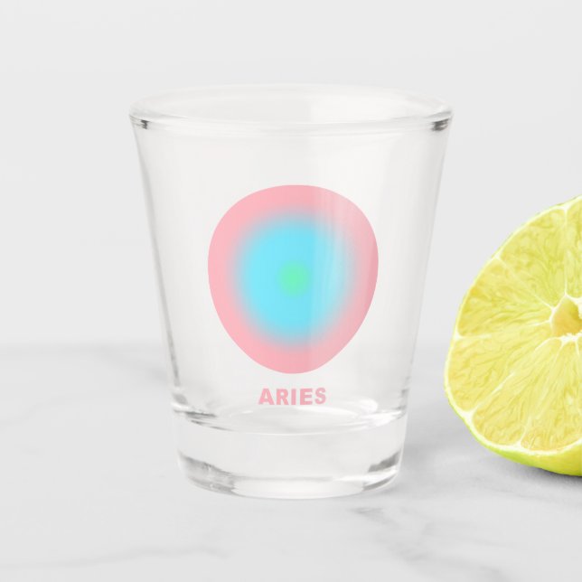 Vaso De Chupito Aries Zodiac Rótulo Gradiente estilo (Anverso)
