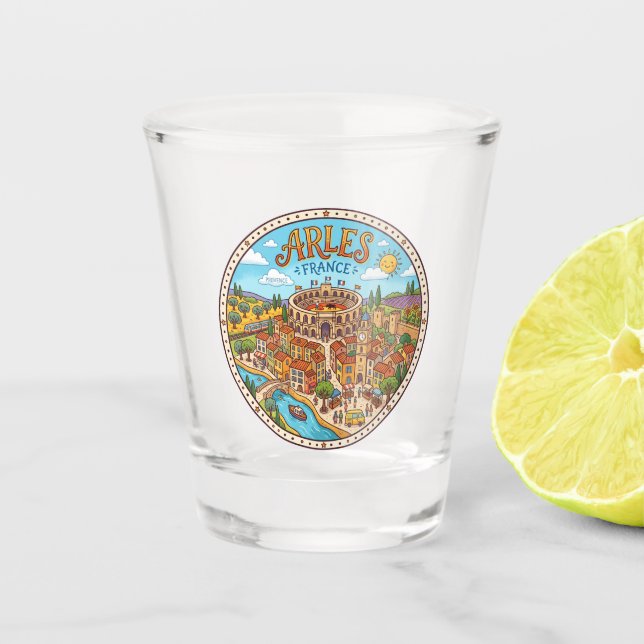 Vaso De Chupito Arlés Francia (Anverso)