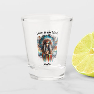 Vaso De Chupito Aroma vibrante de plumas de mujeres nativas indias