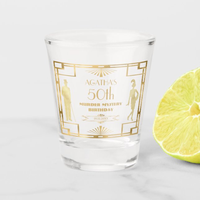 Vaso De Chupito Art Deco Gatsby 20 Aniversario del Misterio del As (Anverso)