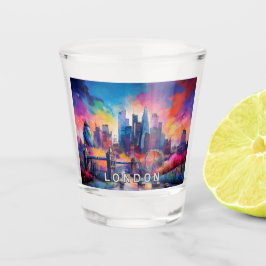 Vaso De Chupito Arte abstracto del colorido horizonte de Londres