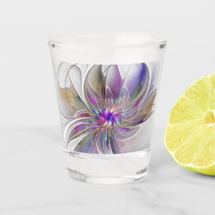 Vaso De Chupito Arte abstracto fractal de flores enérgico y colori