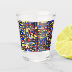 Vaso De Chupito Arte abstracto pintado a mano de la calle urbana