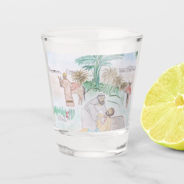 Vaso De Chupito Arte cristiano El buen samaritano (Anverso)