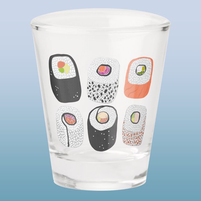 Vaso De Chupito Arte de comida japonesa divertida Sushi (Fun Japanese sushi food art shot glass)
