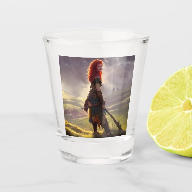 Vaso De Chupito Arte de fantasía de princesa guerrera drusa (Anverso)