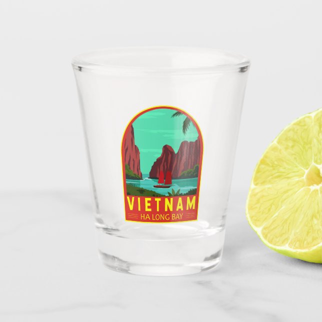 Vaso De Chupito Arte de moda de viaje de Ha Long Bay Vietnam (Anverso)