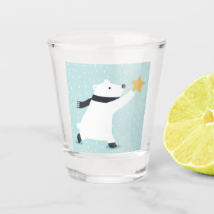 Vaso De Chupito Arte de oso polar en invierno