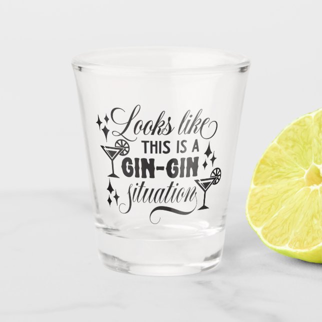Vaso De Chupito arte de palabras de ginebra divertida (Anverso)