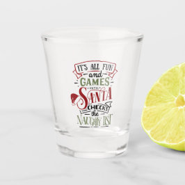 Vaso De Chupito arte de palabras de la lista de Navidades divertid