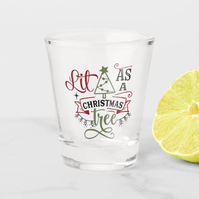 Vaso De Chupito arte de palabras de Navidades divertidos (Anverso)