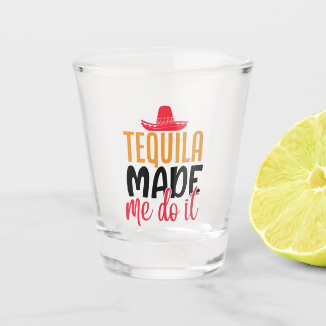 Vaso De Chupito arte de palabras tequila divertido (Anverso)