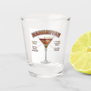Vaso De Chupito Arte de recetas de cócteles de Manhattan