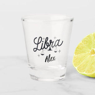 Vaso De Chupito Arte de Rótulo Libra Zodiac personalizado