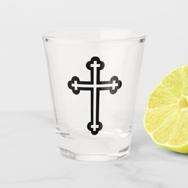Vaso De Chupito Arte de símbolo cristiano moderno minimalista de c (Anverso)