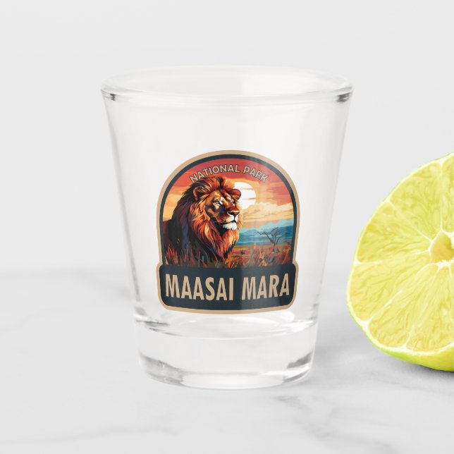 Vaso De Chupito Arte de viaje de la Reserva Nacional Maasai Mara (Anverso)