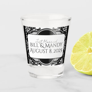 Vaso De Chupito Arte Deco Vintage Blanco y Negro