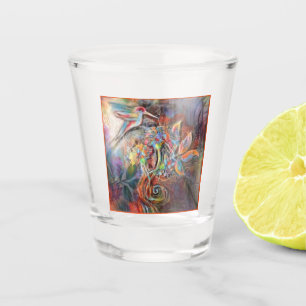 Vaso De Chupito Arte suave de los pasteles del vuelo del colibrí