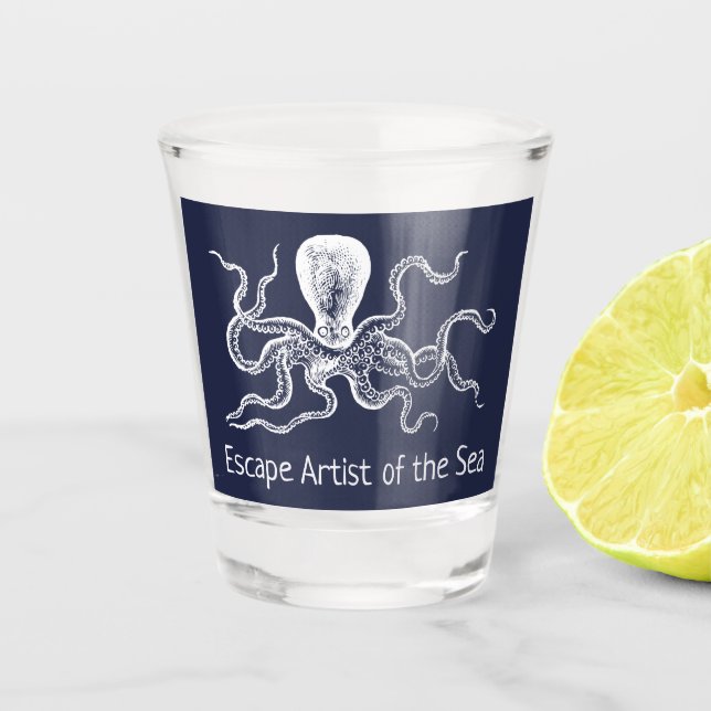 Vaso De Chupito Artista del mar para escapar del pulpo (Anverso)