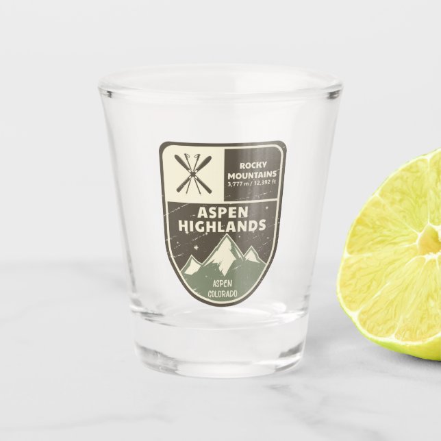 Vaso De Chupito Aspen Highlands Aspen Rocky Mountains Colorado (Anverso)